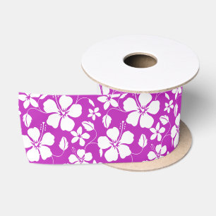 LAZO DE RASO HAWAIIAN HULA (HIBISCO) BERRY SATIN RIBBON