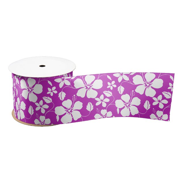 LAZO DE RASO HAWAIIAN HULA (HIBISCO) BERRY SATIN RIBBON (Carrete)