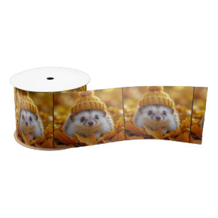 Lazo De Raso Hedgehog En Hojas De Otoño