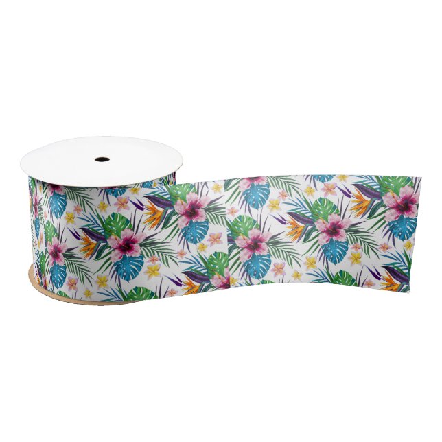 Lazo De Raso Hermosas acuarelas de pintura floral tropical (Carrete)