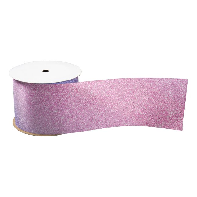 Lazo De Raso Hermoso Purpurina rosa morado Ombre (Carrete)