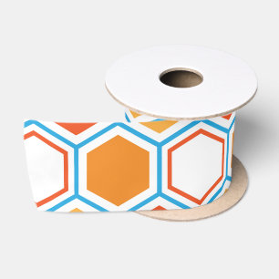 Lazo De Raso Hexagon in orange, blue and white