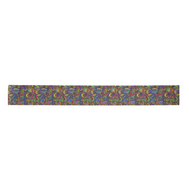 Lazo De Raso Hippie Groovy Diseño Psicodélico Thunder_Cove (Anverso)