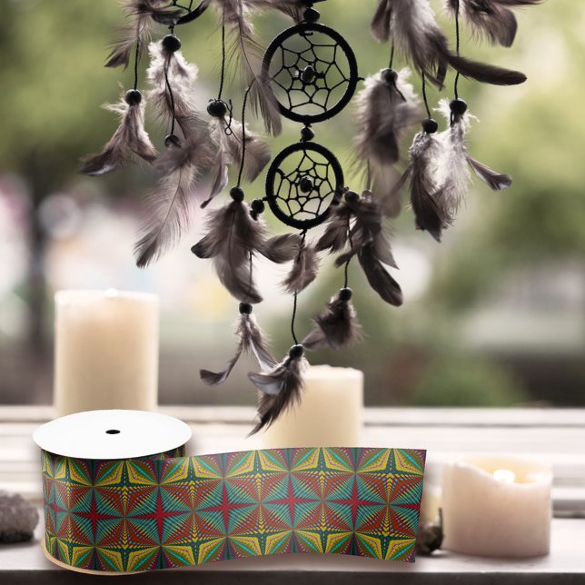 Lazo De Raso Hippie Rojo Azul Amarillo Amarillo Verde Trippy Ea (Subido por el creador)