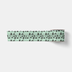 Lazo De Raso Hoja de música verde y negra