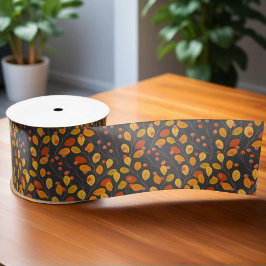 Lazo De Raso Hojas de otoño y bayas