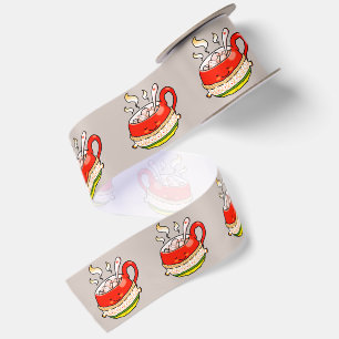 Lazo De Raso Hola Invierno Kawaii Ilustración de Taza Acogedora