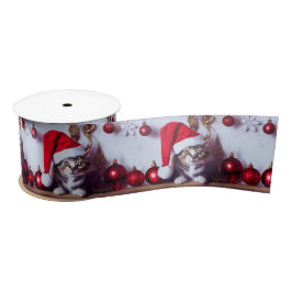 Lazo De Raso Holiday Shelf Kitty - Cinta para gato para Navidad