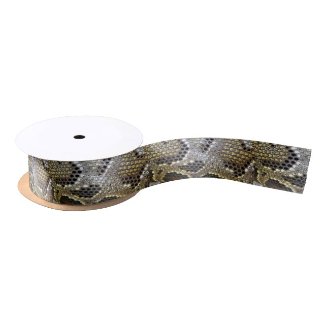 Lazo De Raso huella de serpiente gris beige negro (Carrete)
