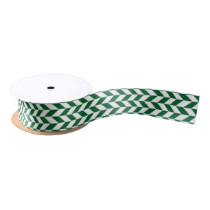 Lazo De Raso Hueso de arenque #2 Colores DIY Selva Blanca Verde