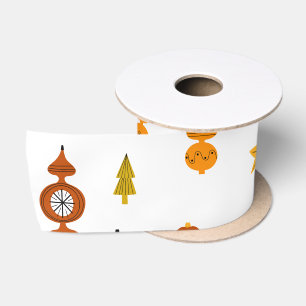 Lazo De Raso Iconos retro de Navidades modernos de mediados del