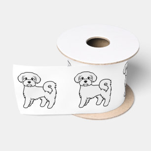 Lazo De Raso Ilustración de perro de dibujos animados lindo mal