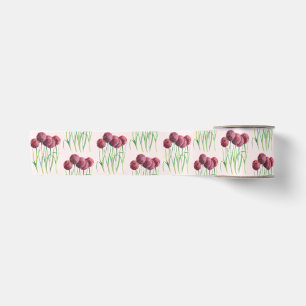 Lazo De Raso Ilustración en acuarela de Alliums flor de color r
