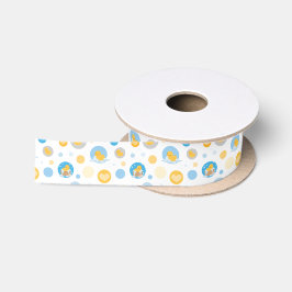 Lazo De Raso Impresión de baño de burbujas de pato amarillo