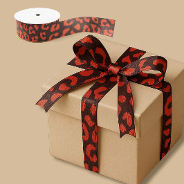 Lazo De Raso Impresión de leopardo de color marrón