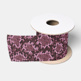 Lazo De Raso Impresión de serpientes rosadas