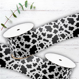 Lazo De Raso Impresión de vaca de granja de campo