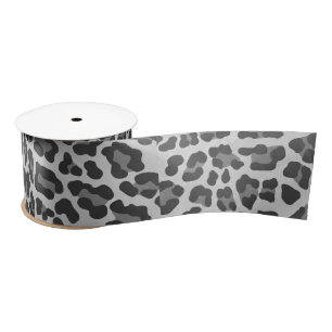 Lazo De Raso Impresión gris claro y gris claro de leopardo