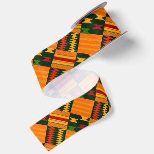 Lazo De Raso Impresión inspirada en vibrante tela Kente moderna