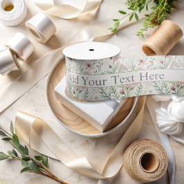 Lazo De Raso Impresión suave de flores silvestres | acuarela de