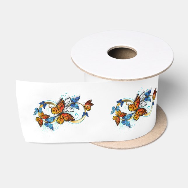 Lazo De Raso Infinidad de Mariposas Monarca (Carrete)