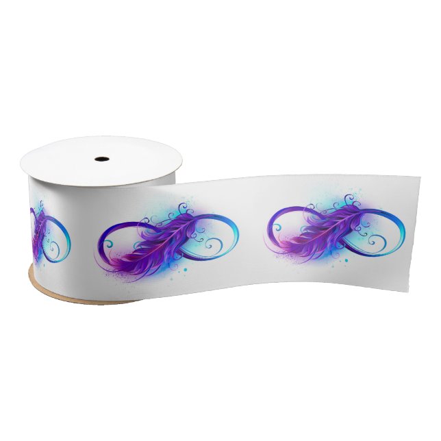 Lazo De Raso Infinity with Purple Feather (Carrete)