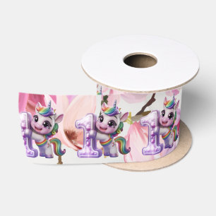 Lazo De Raso Invitación de Baby Shower con Unicornio