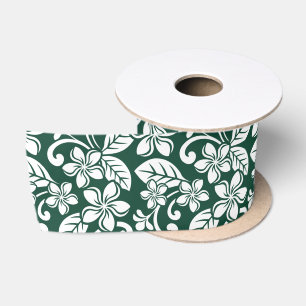 LAZO DE RASO ISLAND PLUMERIA (BOSQUE VERDE) SATIN RIBBON