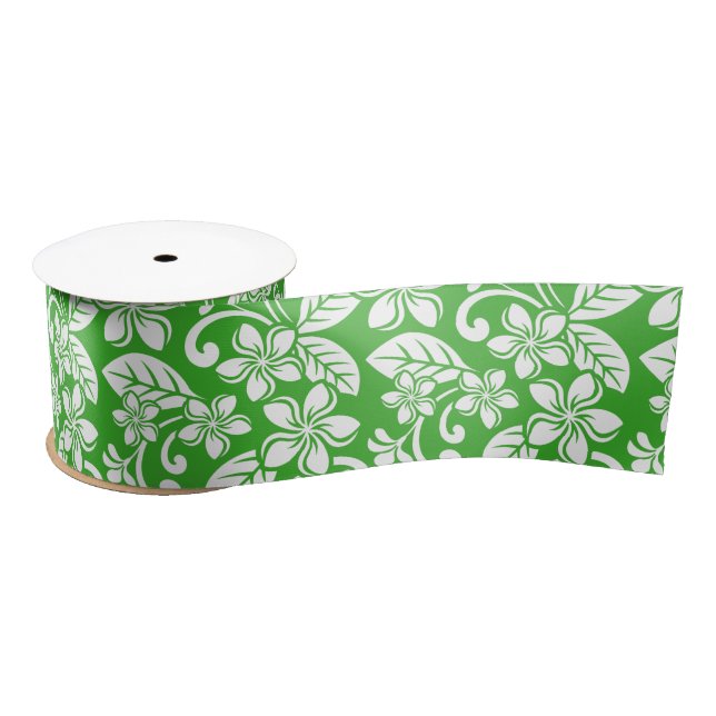 LAZO DE RASO ISLAND PLUMERIA (CITRUS GREEN) SATIN RIBBON (Carrete)