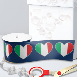Lazo De Raso Italian Flag Hearts on Royal Blue
