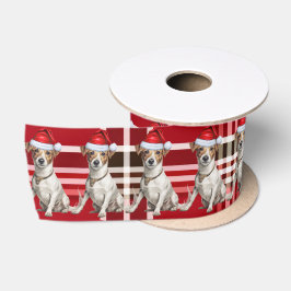 Lazo De Raso Jack Russell Red Holiday Plaid Funny Dog Navidades