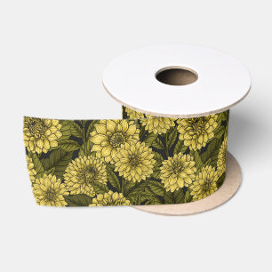 Lazo De Raso Jardín de Dahlia amarillo