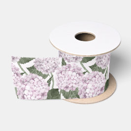 Lazo De Raso Jardín floral de hortensias rosadas