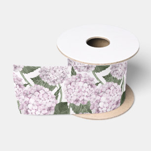 Lazo De Raso Jardín floral de hortensias rosadas