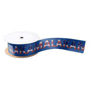 Lazo De Raso Kamala En Azul Con Bandera