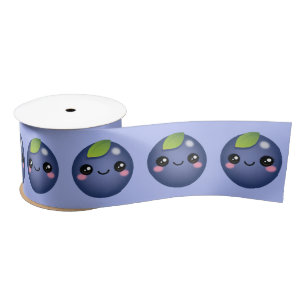 Lazo De Raso Kawaii Blueberry Satin Ribbon