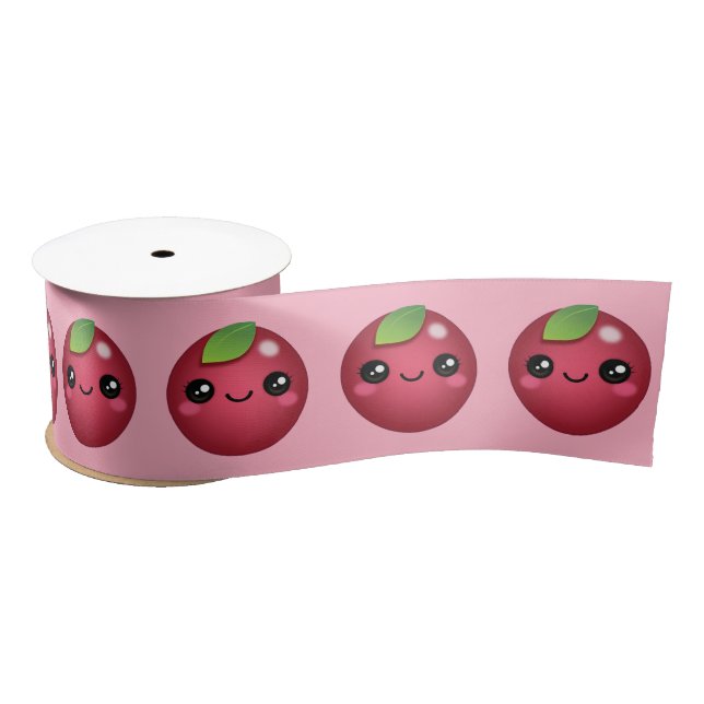 Lazo De Raso Kawaii Cranberry Satin Ribbon (Carrete)
