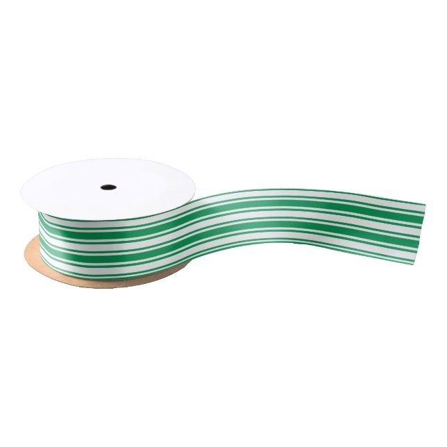 Lazo De Raso Kelly rayas de caramelo verde y blanco (Carrete)