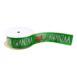 Lazo De Raso Kwanzaa con velas de Lit Kinara en verde