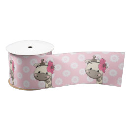 Lazo De Raso La bebé personalizado Giraffe Satin Ribbon
