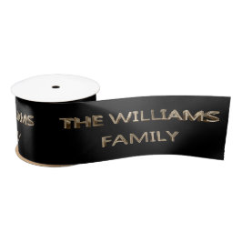 Lazo De Raso La familia Williams elegante Faux Gold Script Blac