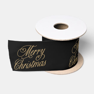 Lazo De Raso La Navidad de los Feliz de Oro y Negro