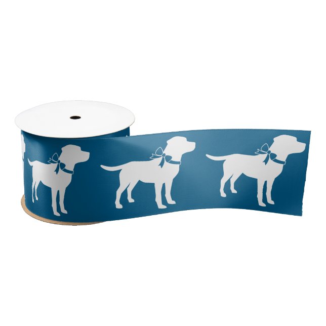 Lazo De Raso Labrador Dog Baby Shower Blue Boy Lab (Carrete)