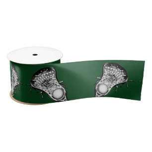 Lazo De Raso Lacrosse Sports Green Satin Ribbon