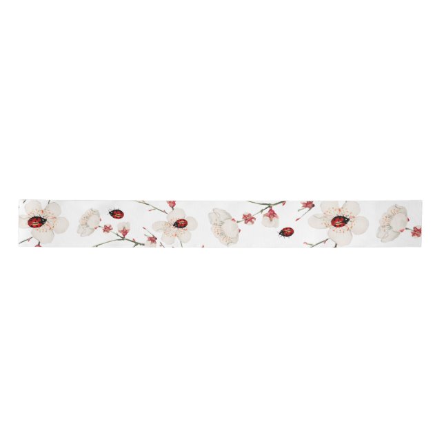Lazo De Raso Ladybug Love Bug Floral (Anverso)