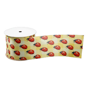 Lazo De Raso Ladybugs En Gingham