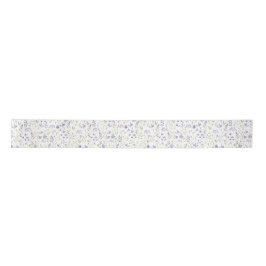 Lazo De Raso Lavender Wildflower Floral Pattern Ribbon