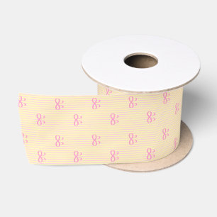 Lazo De Raso Lazos de cinta rosa chicle en amarillo