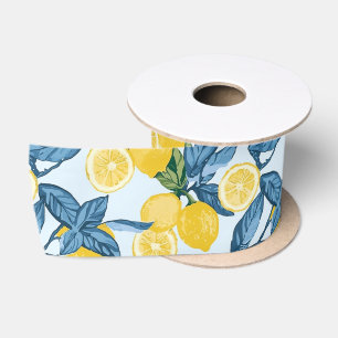 Lazo De Raso Lemon Grove amarillo fresco sobre fondo azul