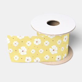 Lazo De Raso Lemon Y Floral Blanca